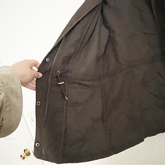 J Jill Olive Green Cotton Utility Military Field Jacket Size XS Zip Up Pockets - Picture 6 of 9